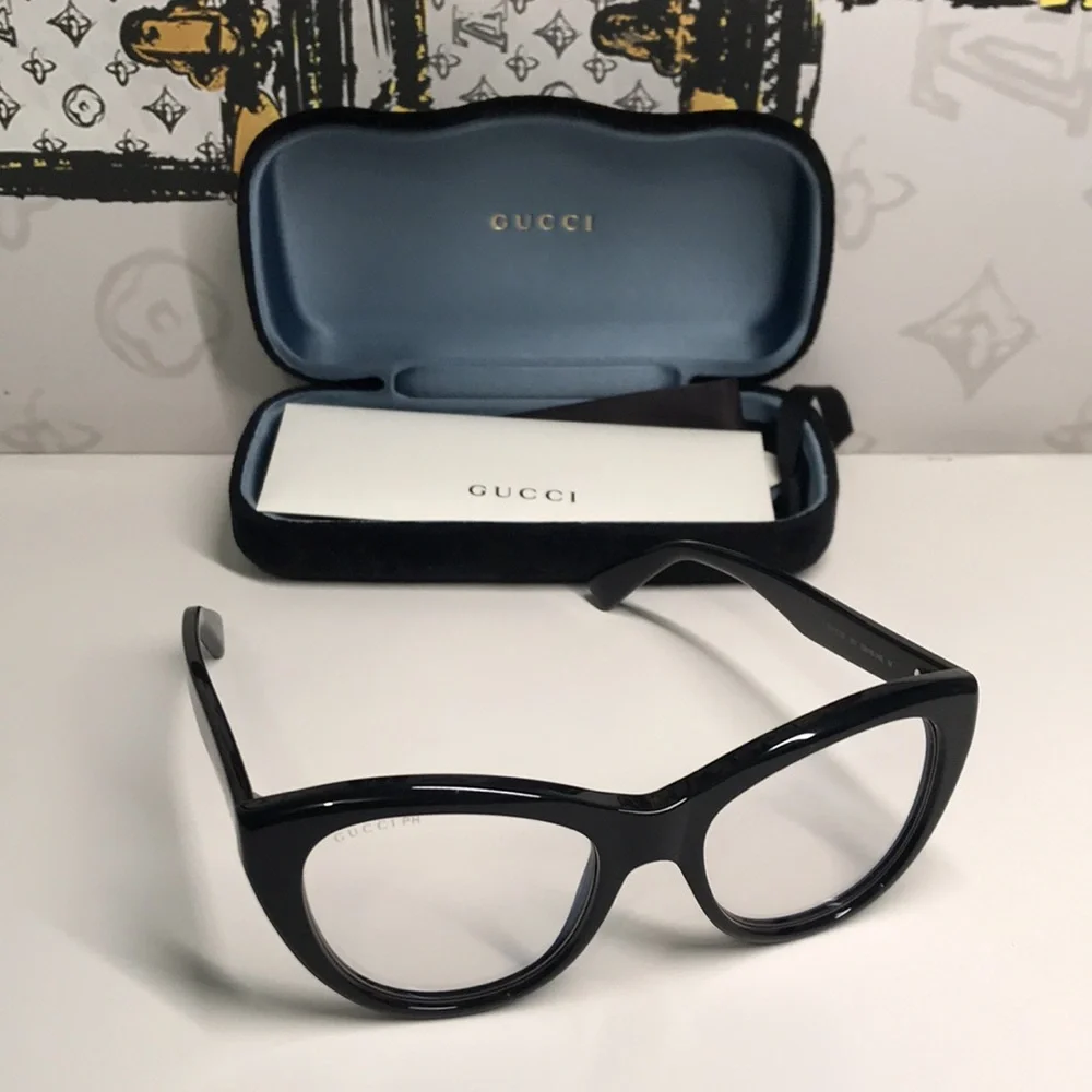 Luxury New Authentic Gucci GG1172S 001 Cat-Eye Sunglasses